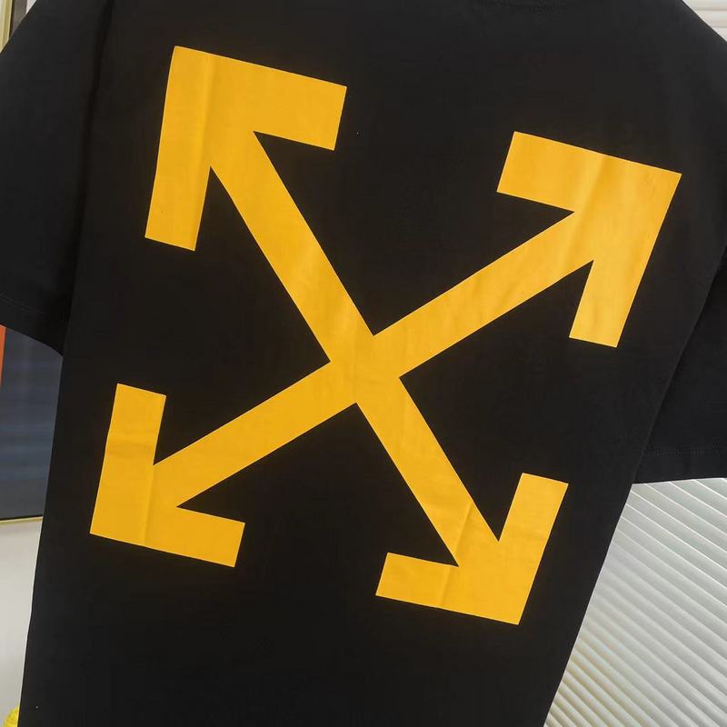 Футболка Off White Yellow Logo "Black" фото № 7