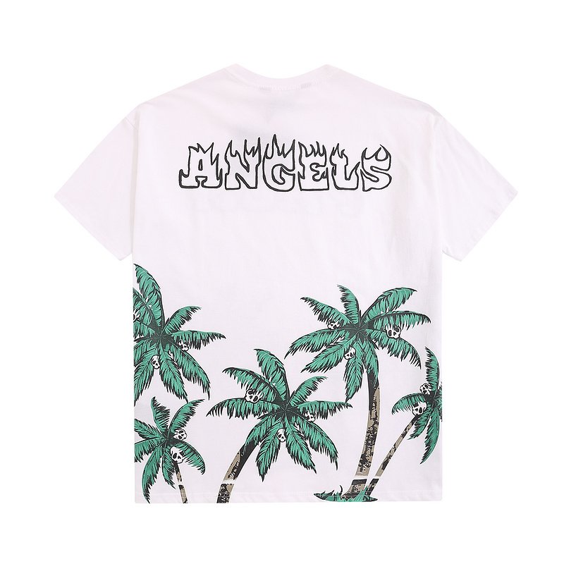 Футболка Palm Angels Tropics "White/Pink" фото № 2