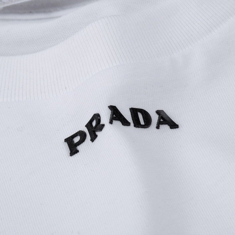Футболка Prada With Plain Text Logo "White" фото № 7