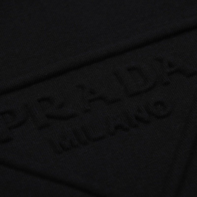 Футболка Prada Solid Color With Triangular Logo "Black" фото № 5