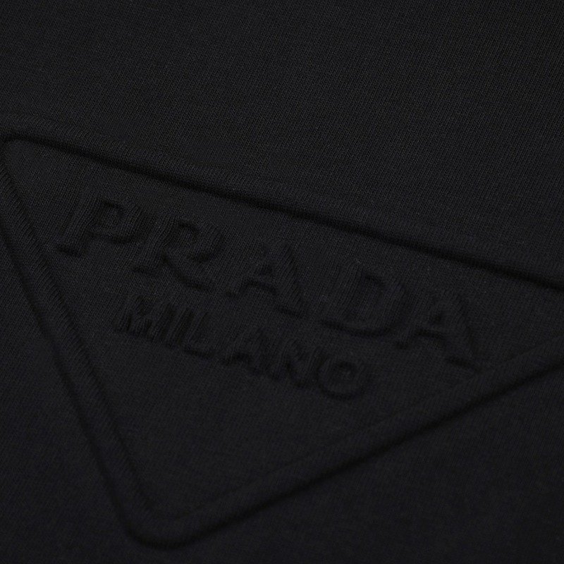 Футболка Prada Solid Color With Triangular Logo "Black" фото № 8