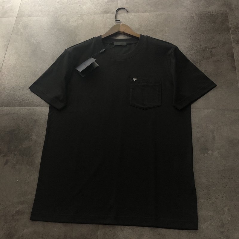 Футболка Prada With Brand Badge On The Pocket "Black" фото № 5