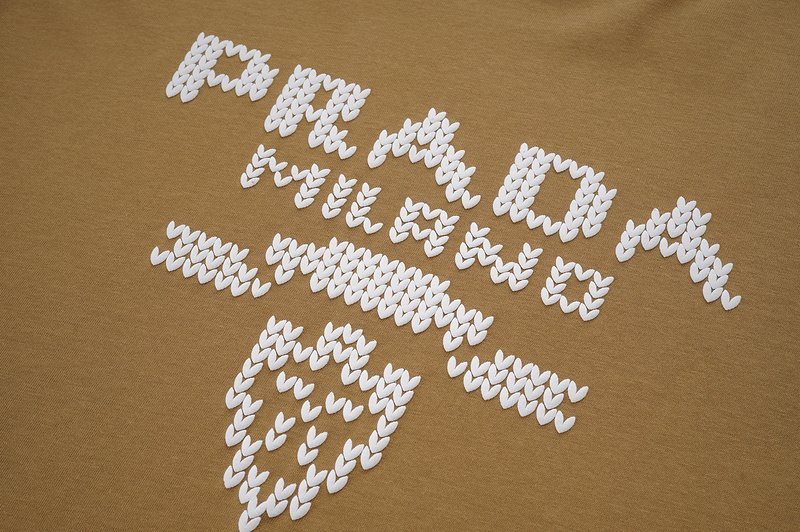 Футболка Prada Print Made Of Hearts "Brown" фото № 2