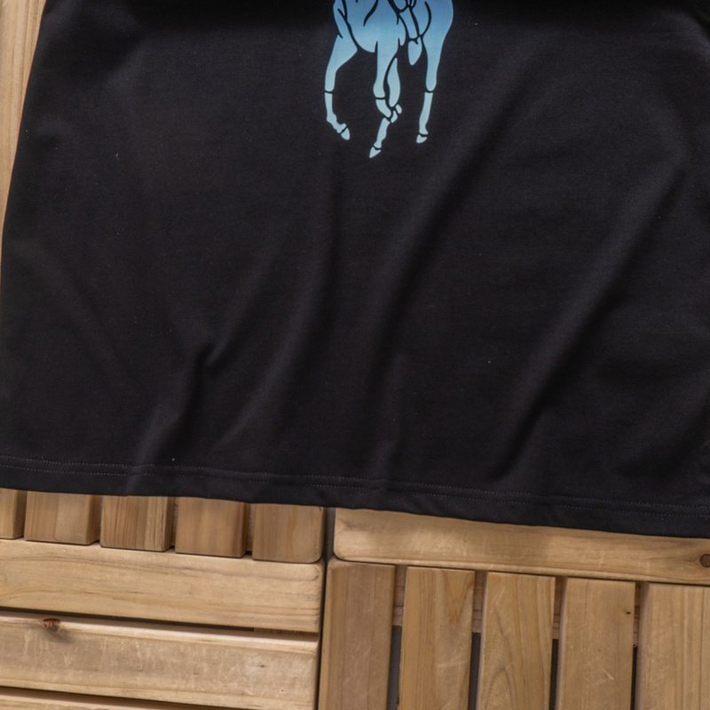 Футболка Ralph Lauren Blue Gradient Logo "Black" фото № 3