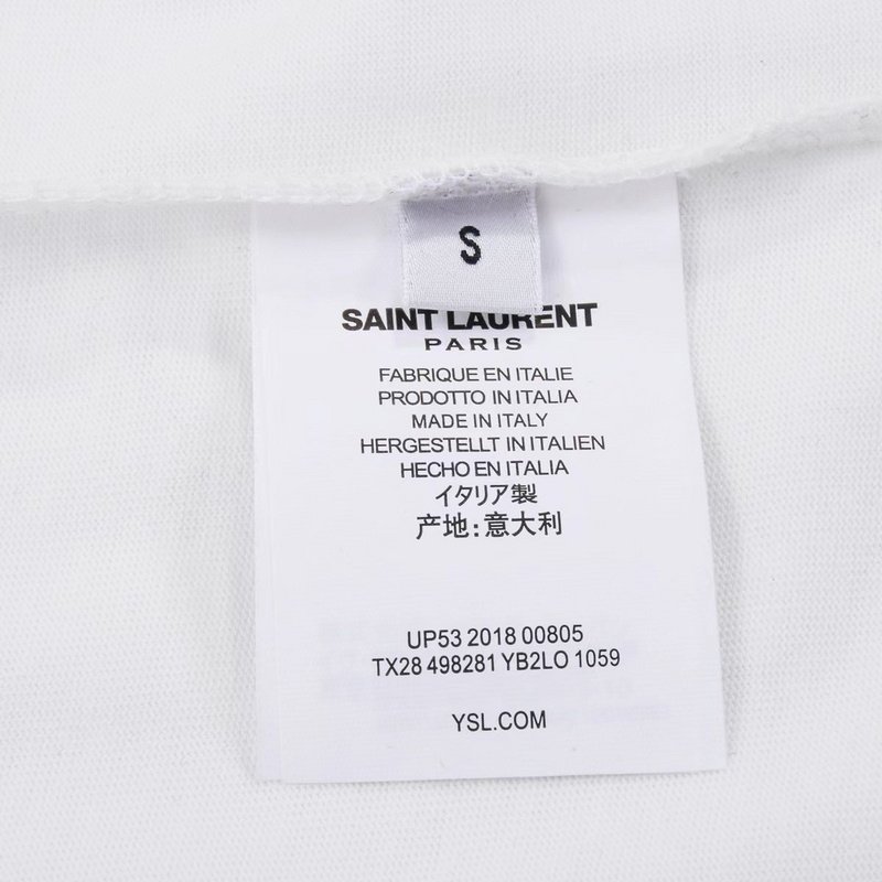 Футболка Saint Laurent With Text Logo "White" фото № 2