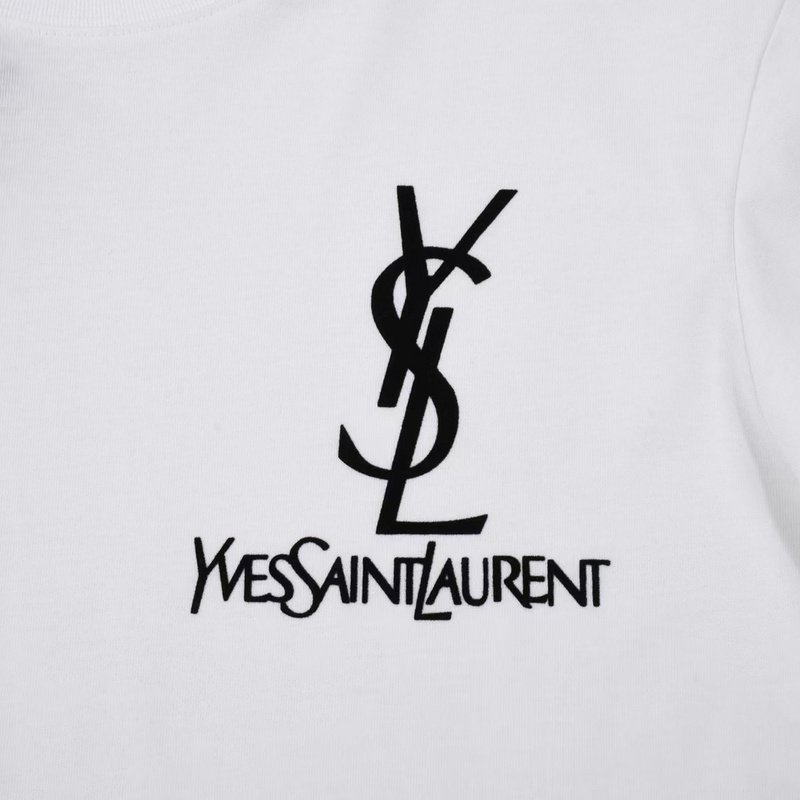 Футболка Saint Laurent With Text Logo "White" фото № 5