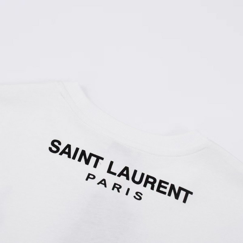 Футболка Saint Laurent With Text Logo "White" фото № 6