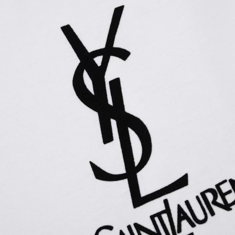 Футболка Saint Laurent With Text Logo "White" фото № 8