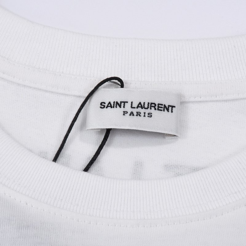 Футболка Saint Laurent With Text Logo "White" фото № 9