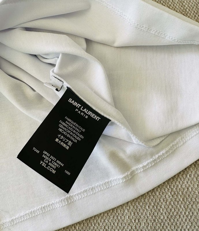 Футболка Saint Laurent With Logotype "White" фото № 5