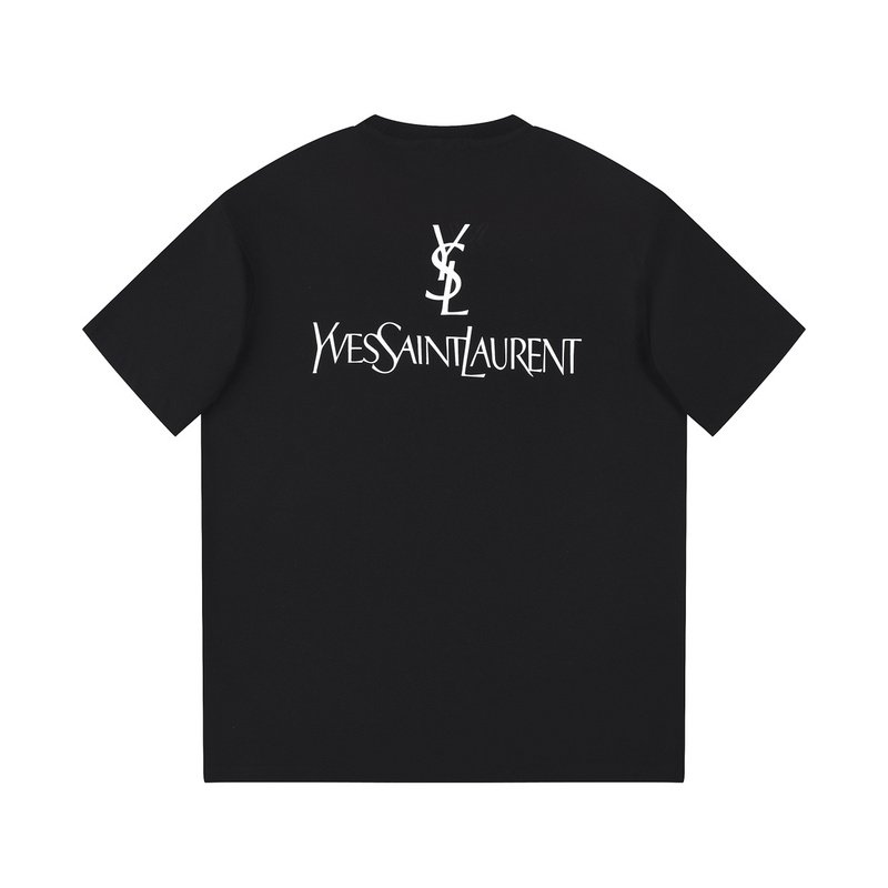 Футболка Saint Laurent With Emblem And Text Logo "Black" фото № 7