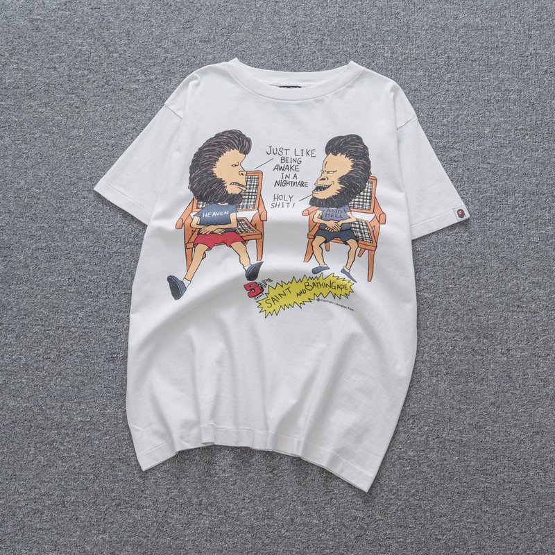 Футболка Saint Michael X Bathing Ape Heaven And Hell "White" фото № 2
