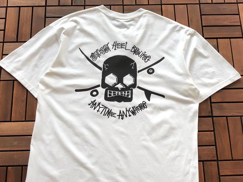 Футболка Stussy Skull With Inscriptions "White" фото № 2