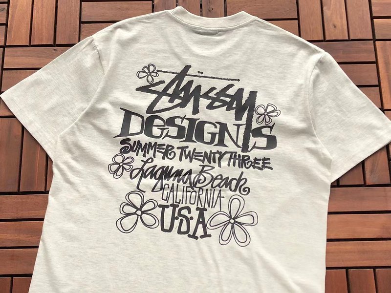 Футболка Stussy Inscription Designs Summer Twenty Three "Beige" фото № 2
