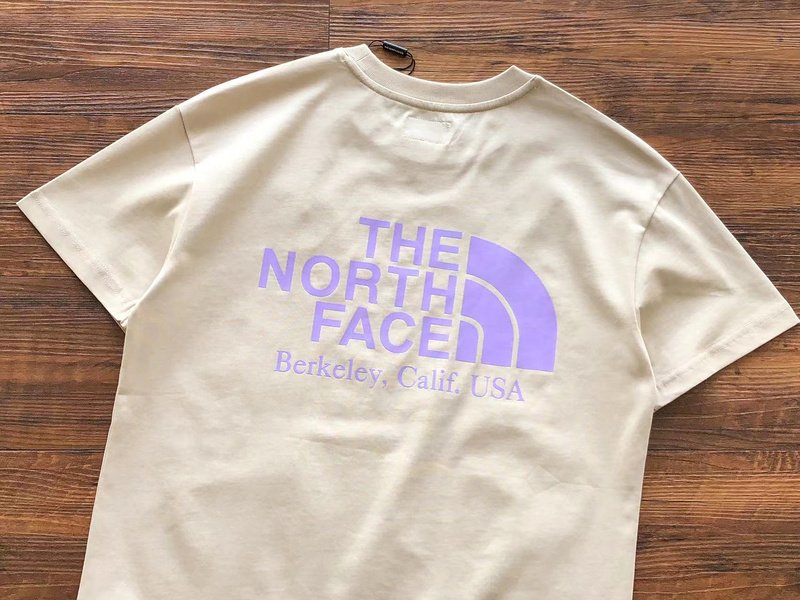 Футболка The North Face Embroidered Front Logo And Logo Inscription Back "Beige" фото № 2