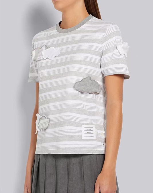 Футболка Thom Browne Volumetric Clouds "White/Gray" фото № 2
