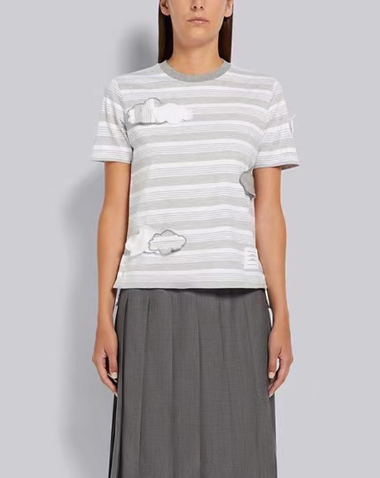 Футболка Thom Browne Volumetric Clouds "White/Gray" фото № 8