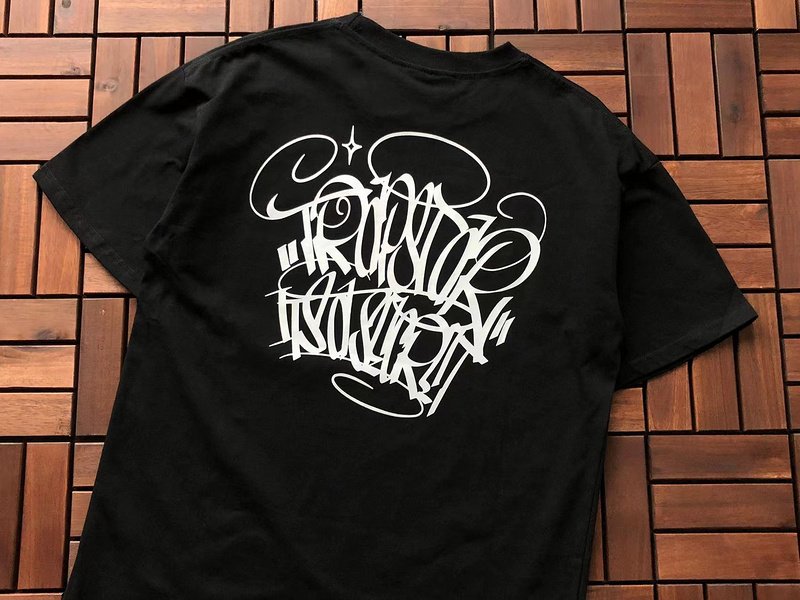 Футболка Trapstar Lettering With Pattern "Black" фото № 8