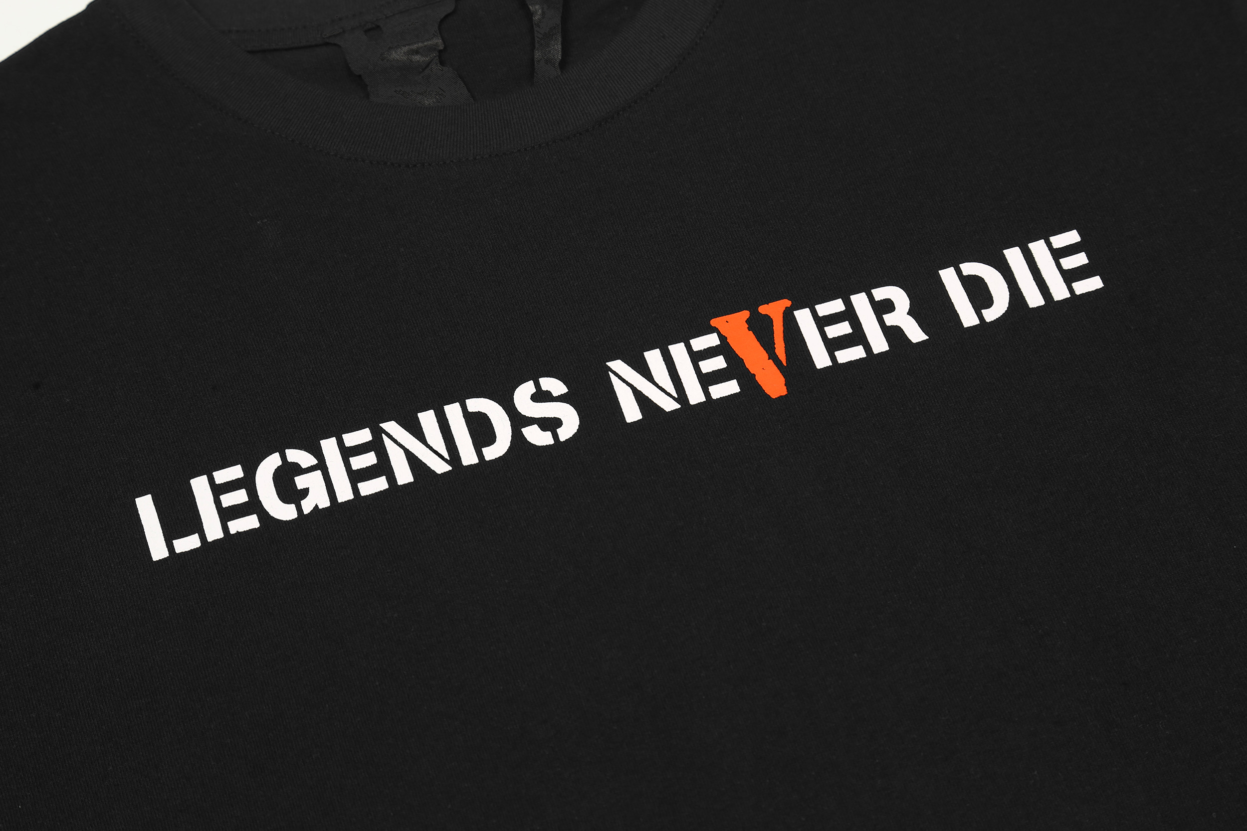 Футболка Vlone Legends Never Die Orange-V999 "Black" фото № 3