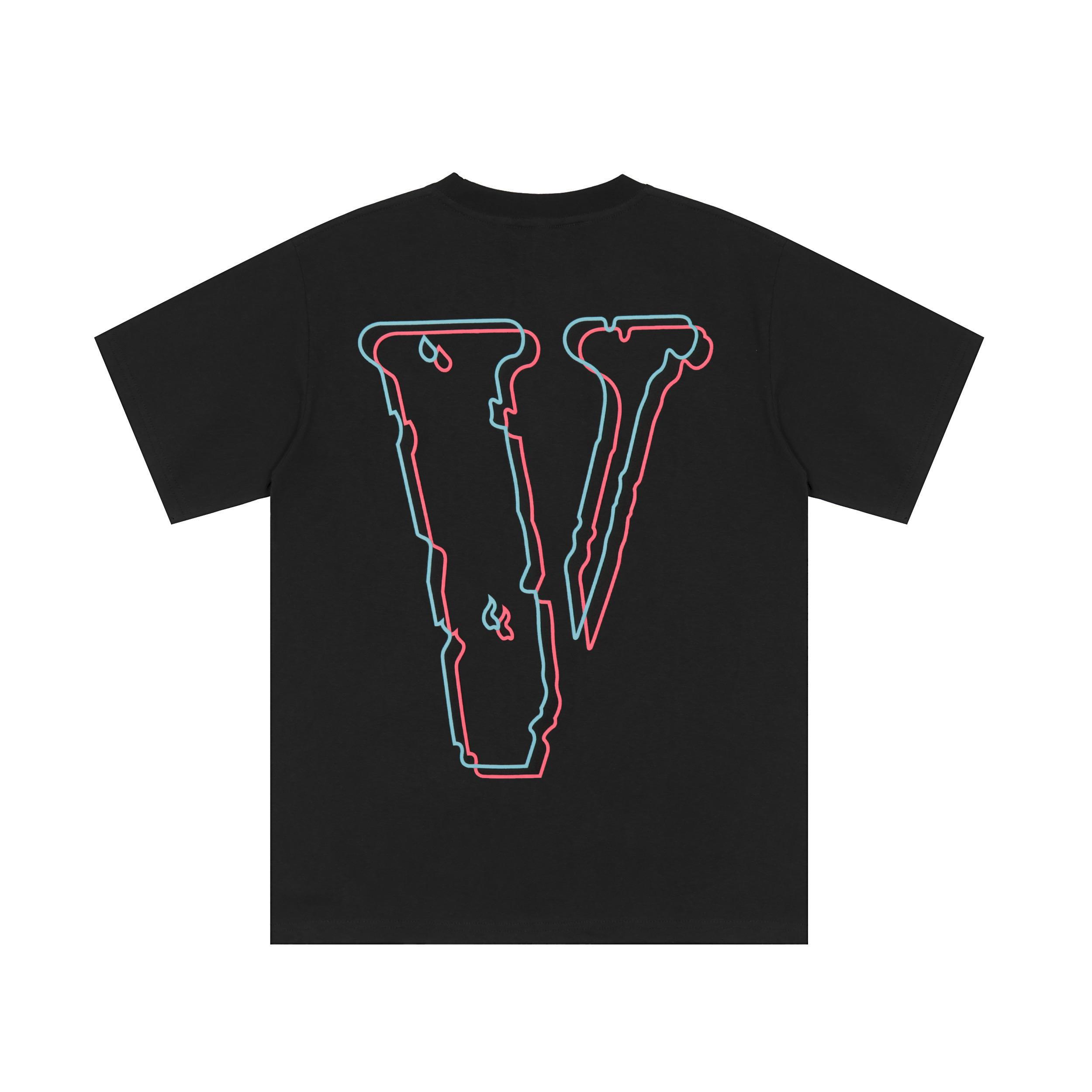 Футболка Vlone V-Friends Red-Blue-Blur "Black" фото № 2