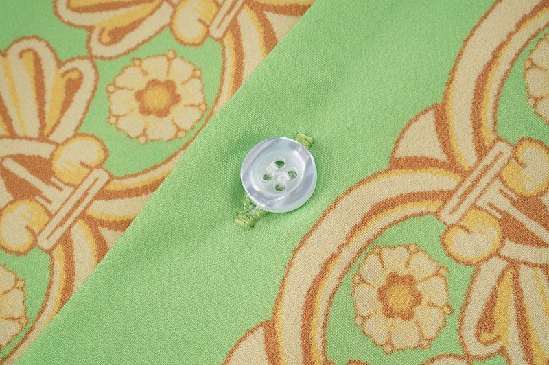 Рубашка Versace Decorated By Gold Symbols "Green" фото № 3