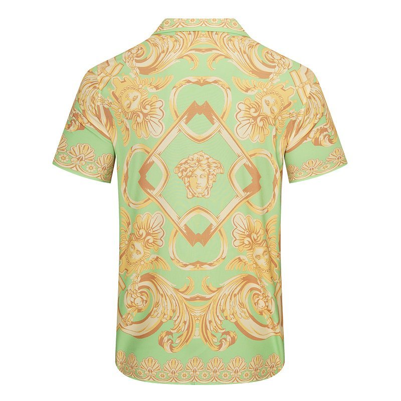 Рубашка Versace Decorated By Gold Symbols "Green" фото № 2