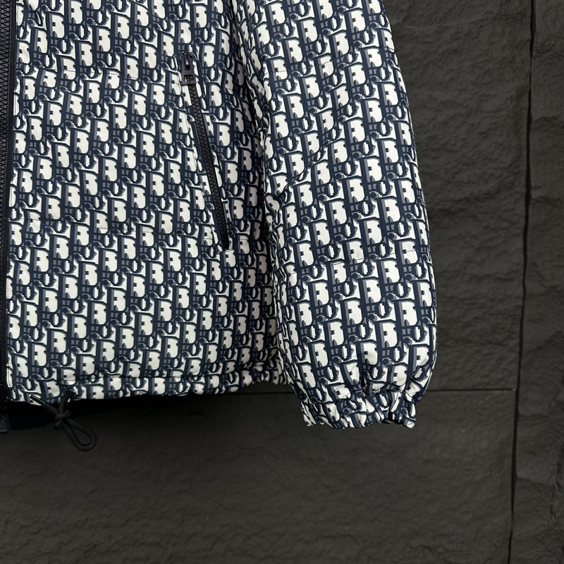 Двусторонний пуховик Christian Dior Monogram Oblique Lux "Navy Blue" фото № 7