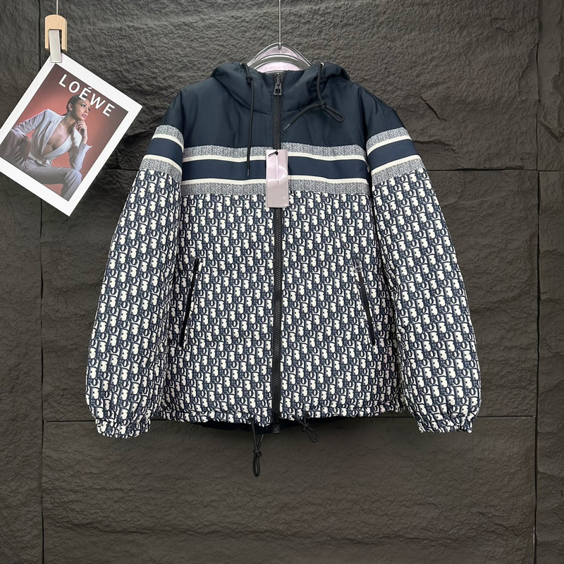 Двусторонний пуховик Christian Dior Monogram Oblique Lux "Navy Blue" фото № 2