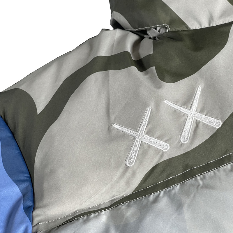 Пуховик The North Face Two Crosses And Brand Logo "Gray/Blue" фото № 2