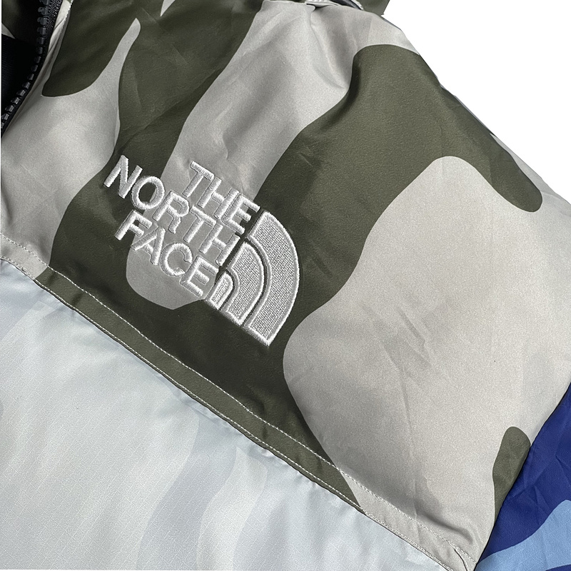 Пуховик The North Face Two Crosses And Brand Logo "Gray/Blue" фото № 4