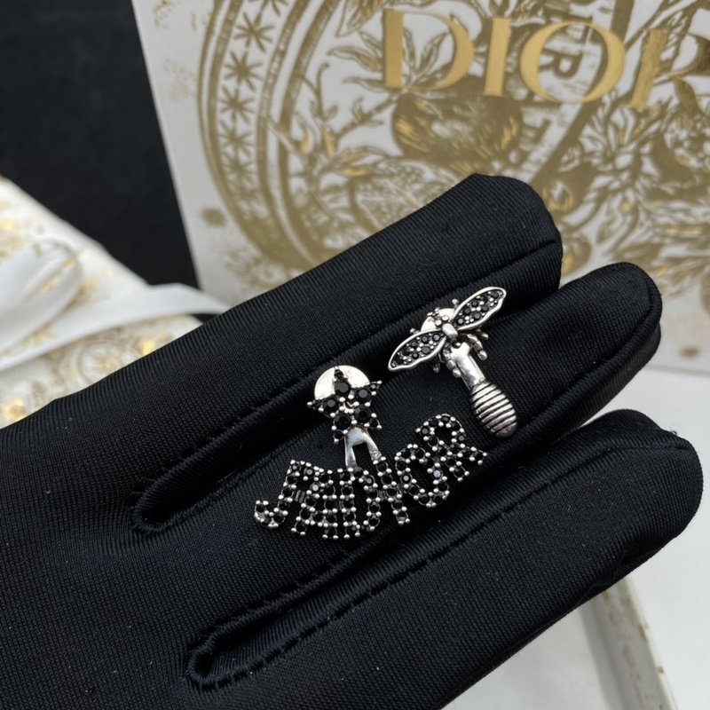Серьги Dior Decoration With Ball - Star And Bug "Black" фото № 3