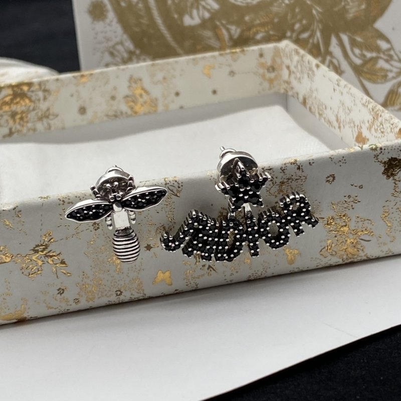 Серьги Dior Decoration With Ball - Star And Bug "Black" фото № 4