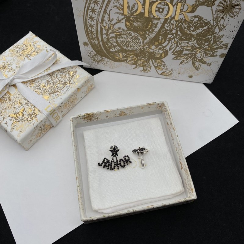 Серьги Dior Decoration With Ball - Star And Bug "Black" фото № 5