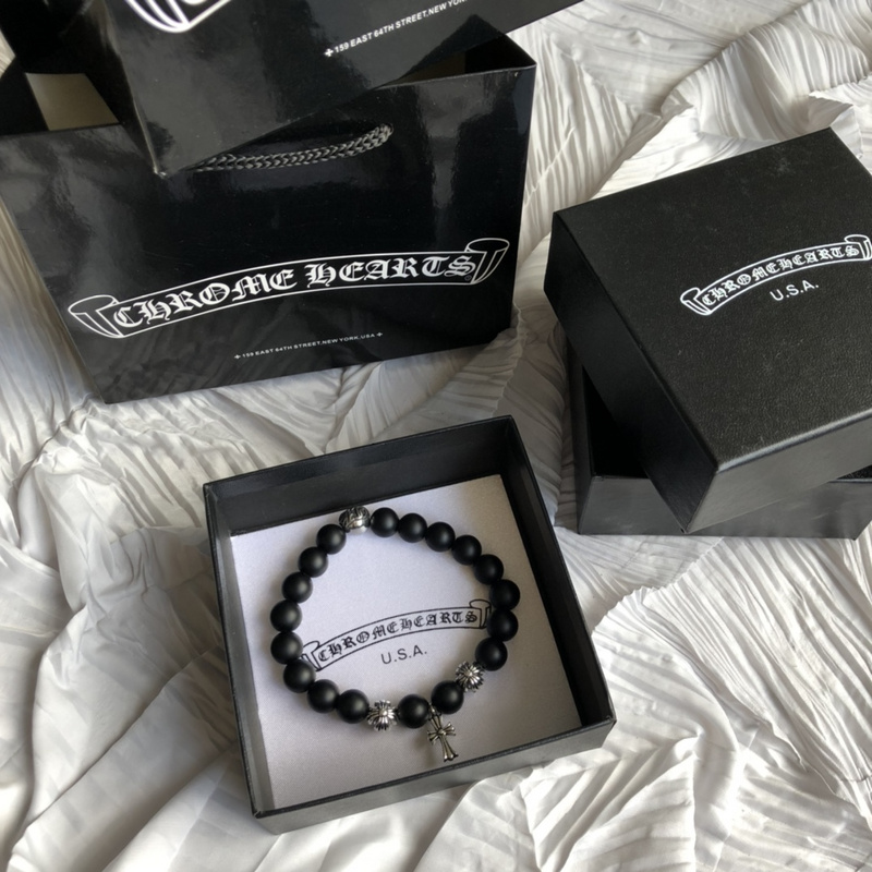 Браслет Chrome Hearts Dark Beads "Black" фото № 6