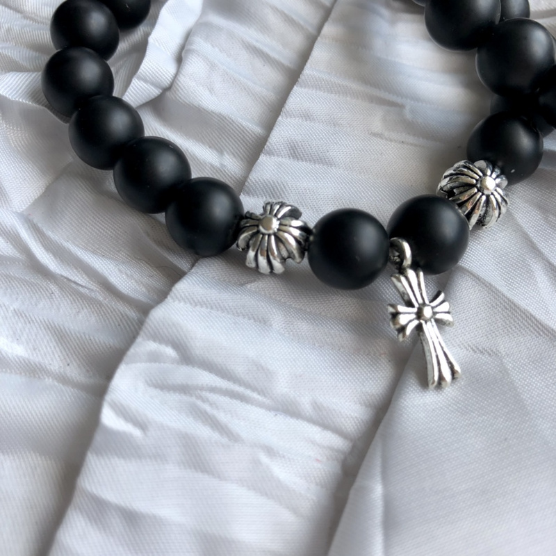 Браслет Chrome Hearts Dark Beads "Black" фото № 4
