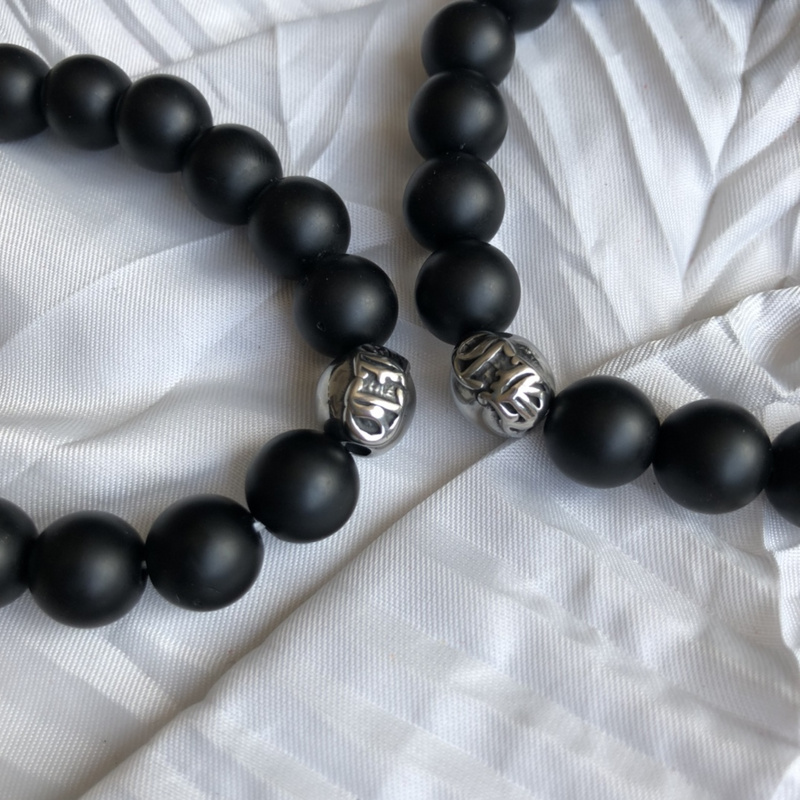 Браслет Chrome Hearts Dark Beads "Black" фото № 3