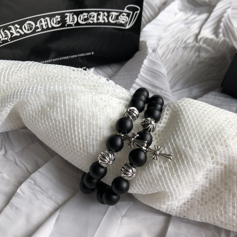 Браслет Chrome Hearts Dark Beads "Black" фото № 2