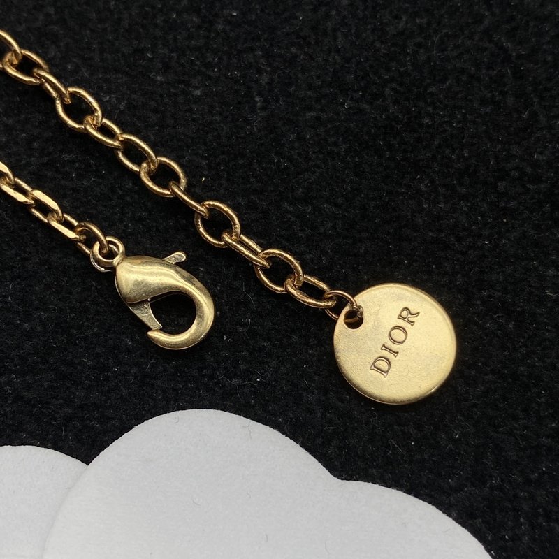 Ожерелье Dior Decoration With Symbols - Big Rhinestones "Gold" фото № 3