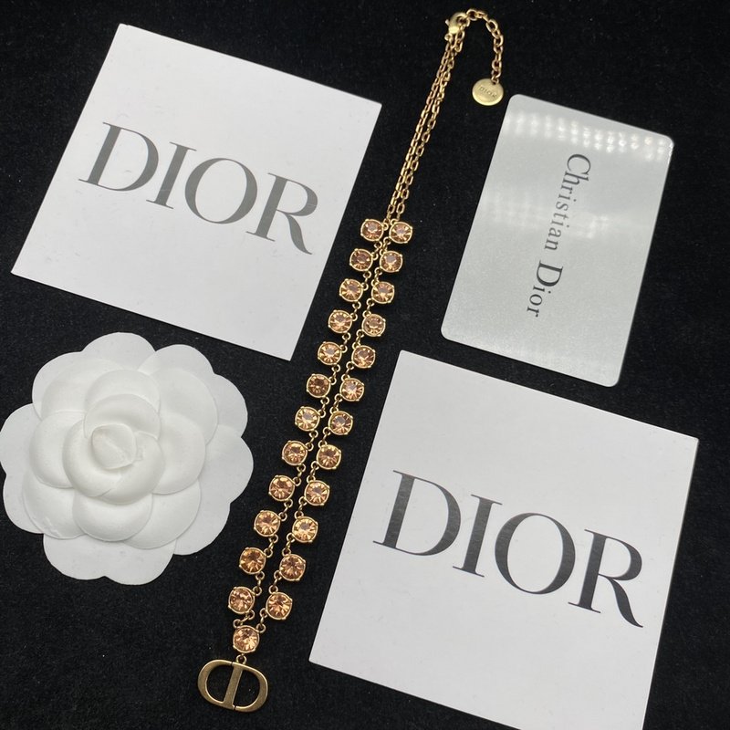 Ожерелье Dior Decoration With Symbols - Big Rhinestones "Gold" фото № 4