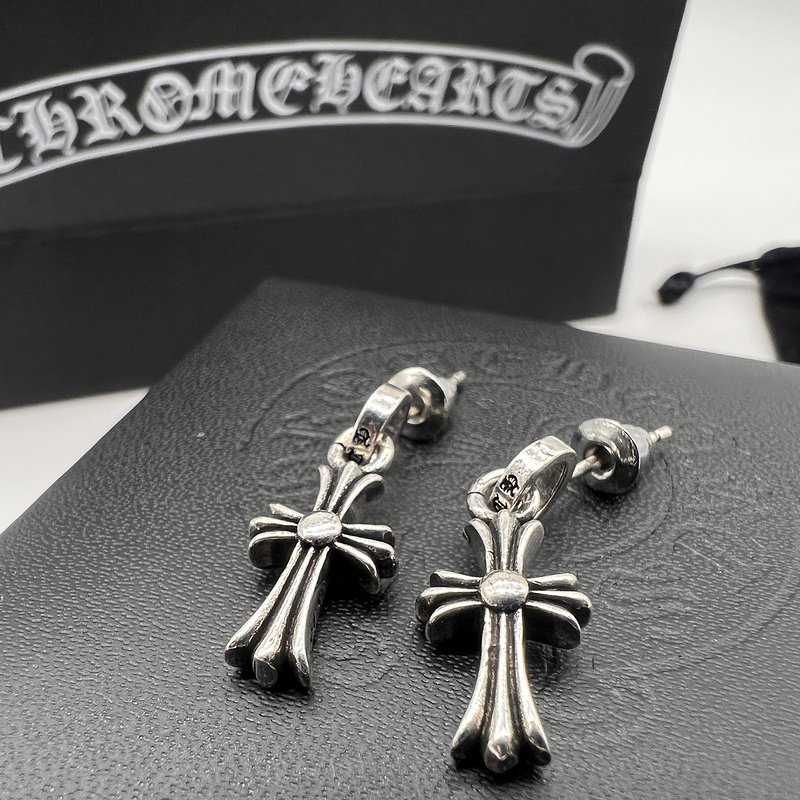 Серьги Chrome Hearts Branded With Logo Engraving "Silver" фото № 2