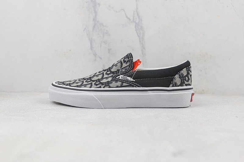 Dior x Vans Slip-On "Black/Grey/Logo" фото № 2