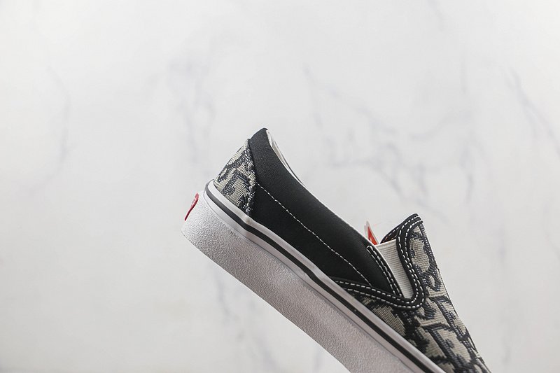 Dior x Vans Slip-On "Black/Grey/Logo" фото № 3