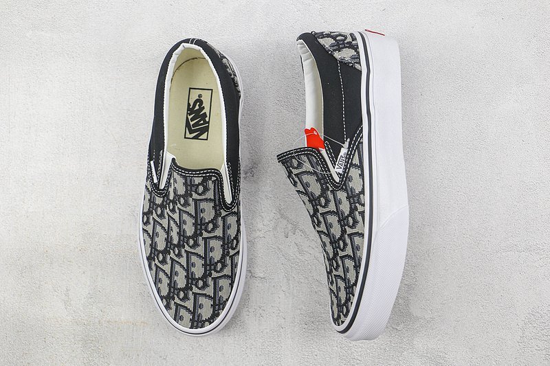 Dior x Vans Slip-On "Black/Grey/Logo" фото № 7
