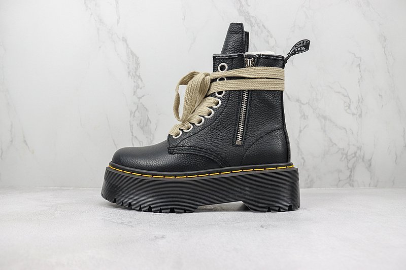 Rick Owens x Dr. Martens 1460 Lace Boot "Black/Yellow" фото № 2