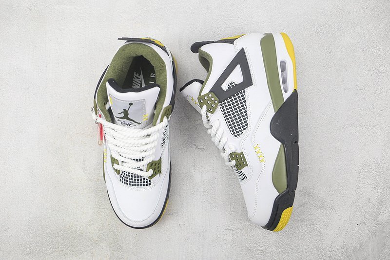 Air Jordan 4 Retro "Yellow/Green/White/Black" фото № 7