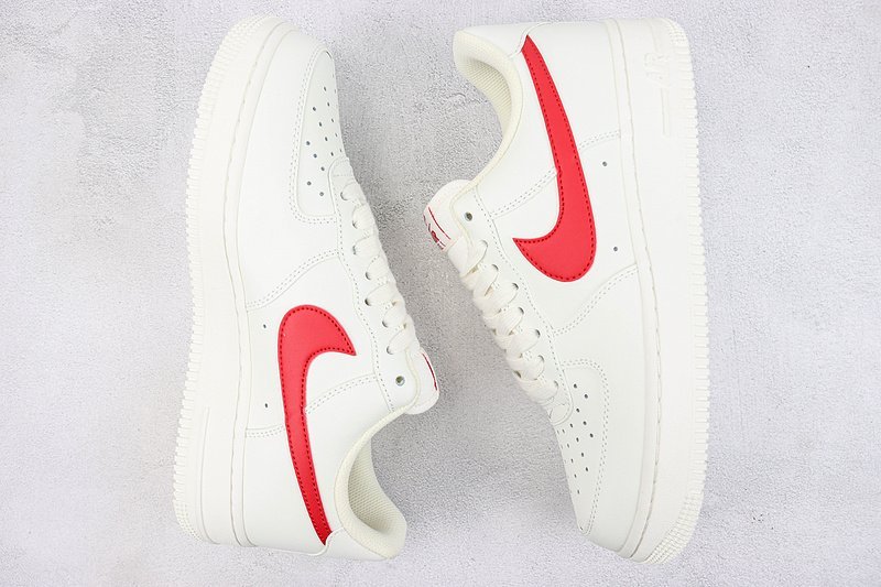 Nike Air Force 1 Low "White/Sport Red" фото № 6