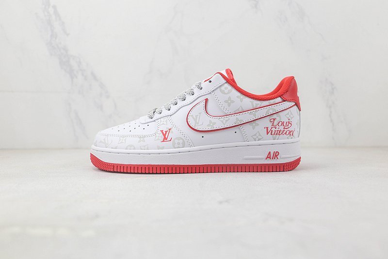 Louis Vuitton x Nike Air Force 1 Low "White/Red/Sliver" фото № 2