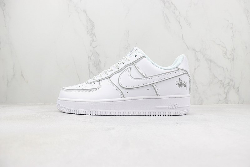 Stussy x Nike Air Force 1 Low "Silver/White" фото № 2