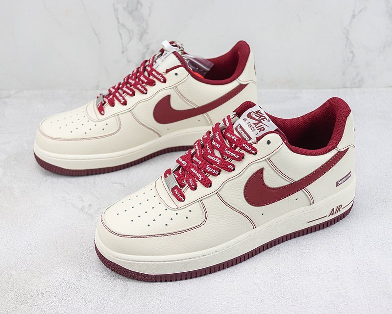 Supreme x Nike Air Force 1 Low "Cream/Burgundy Logo" фото № 5