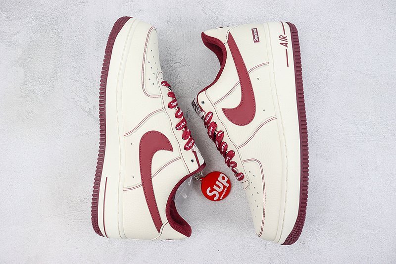 Supreme x Nike Air Force 1 Low "Cream/Burgundy Logo" фото № 7